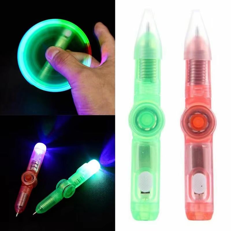 LED Pen Ball Pen Fidget Spinner Hand Glow in Dark Light EDC Stress Relief Toys Kids Toy Gift School Fidget Spinner